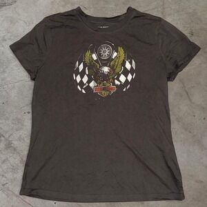Harley-Davidson‎ Graphic Eagle Checkered Flag Tee – Size L